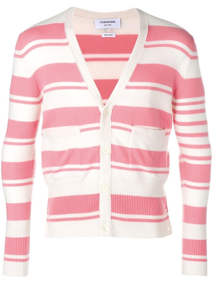 Thom Browne 4-bar Repp Stripe Cardigan - White