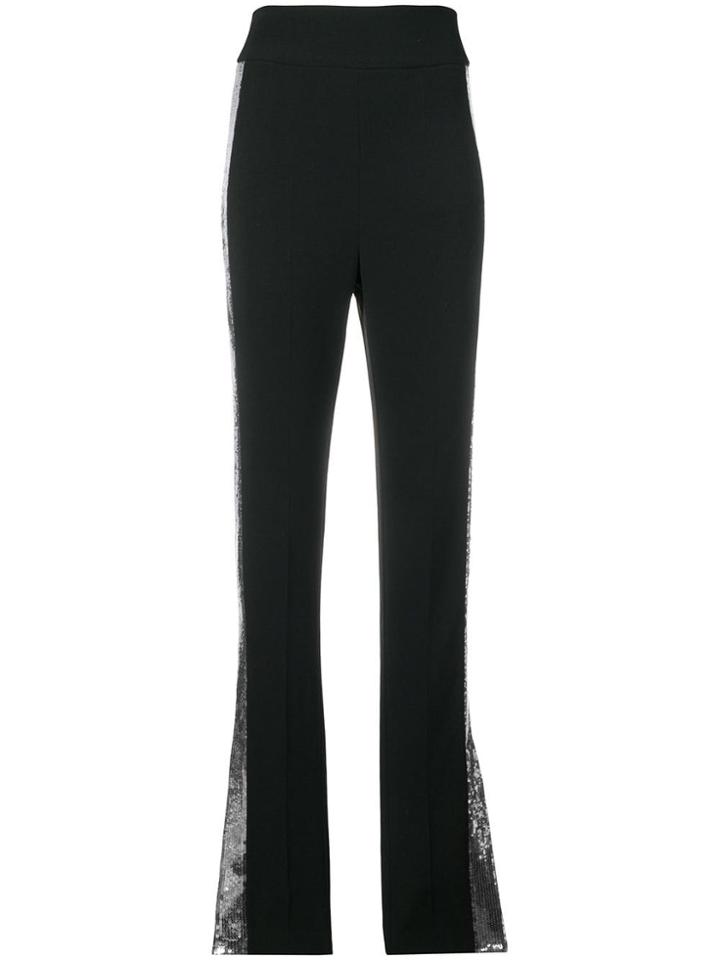 David Koma Contrast Sequin Side Trousers - Black