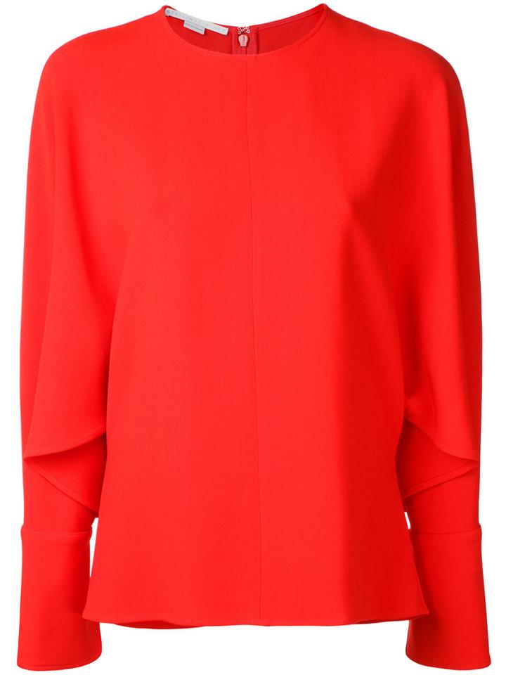 Stella Mccartney Drape Sleeve Blouse, Women's, Size: 38, Yellow/orange, Spandex/elastane/acetate/viscose