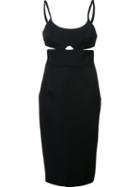 Victoria Beckham Cut-out Fitted Dress, Women's, Size: 10, Black, Cotton/virgin Wool
