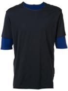 Attachment Layered T-shirt, Men's, Size: 2, Blue, Cotton