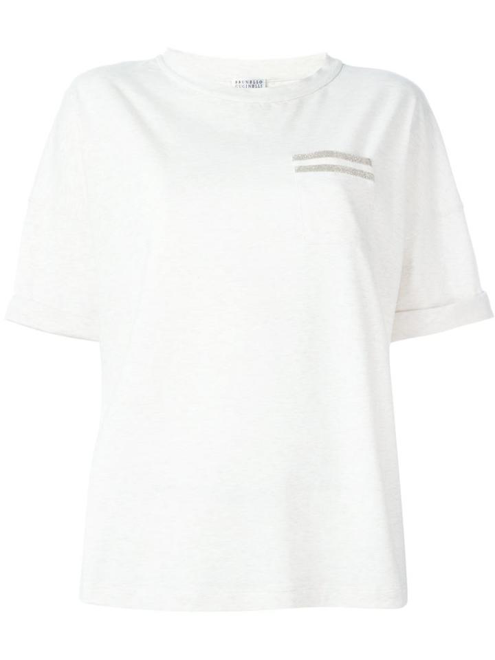 Brunello Cucinelli Embellished Trim T-shirt