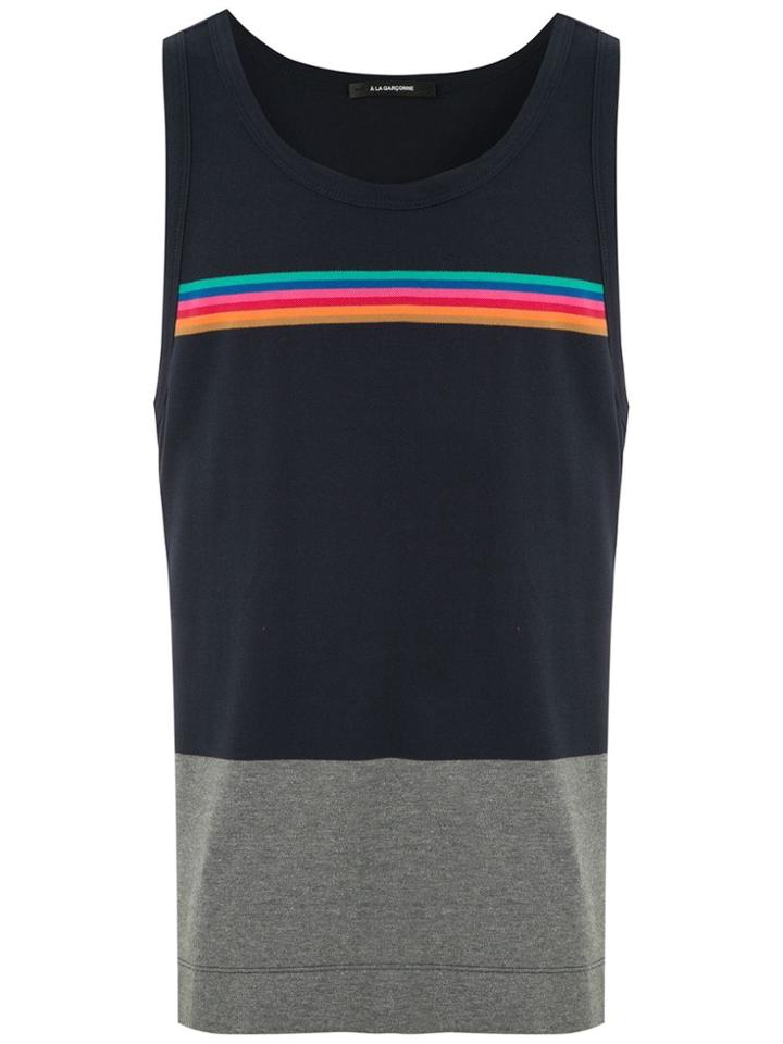 À La Garçonne Striped Rainbow Tank Top - Blue
