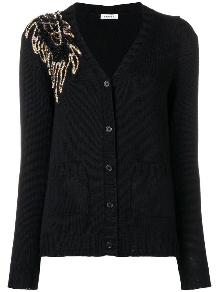 P.a.r.o.s.h. Sequins Motif Cardigan - Black