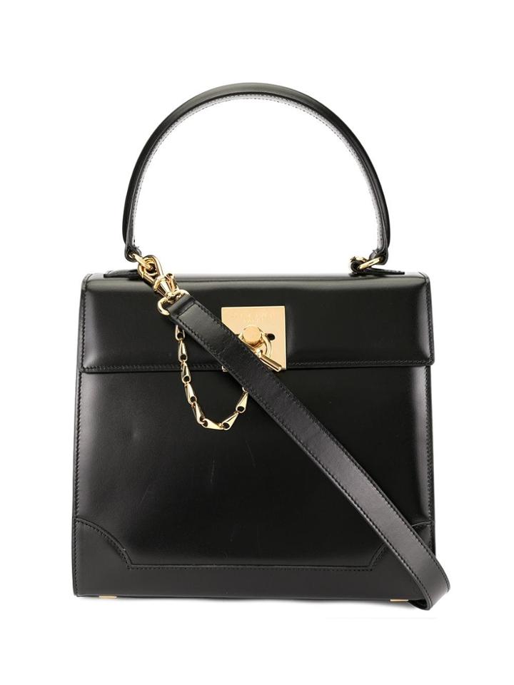 Céline Vintage Square 2way Bag - Black