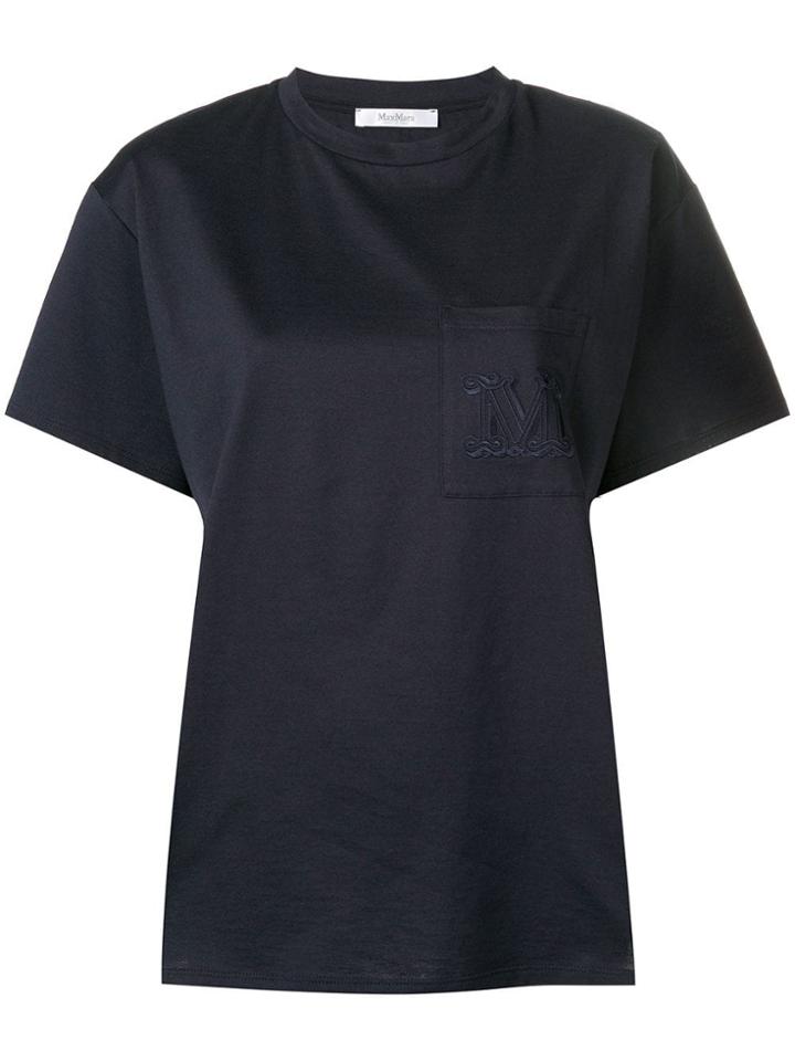 Max Mara Monogram Pocket T-shirt - Blue