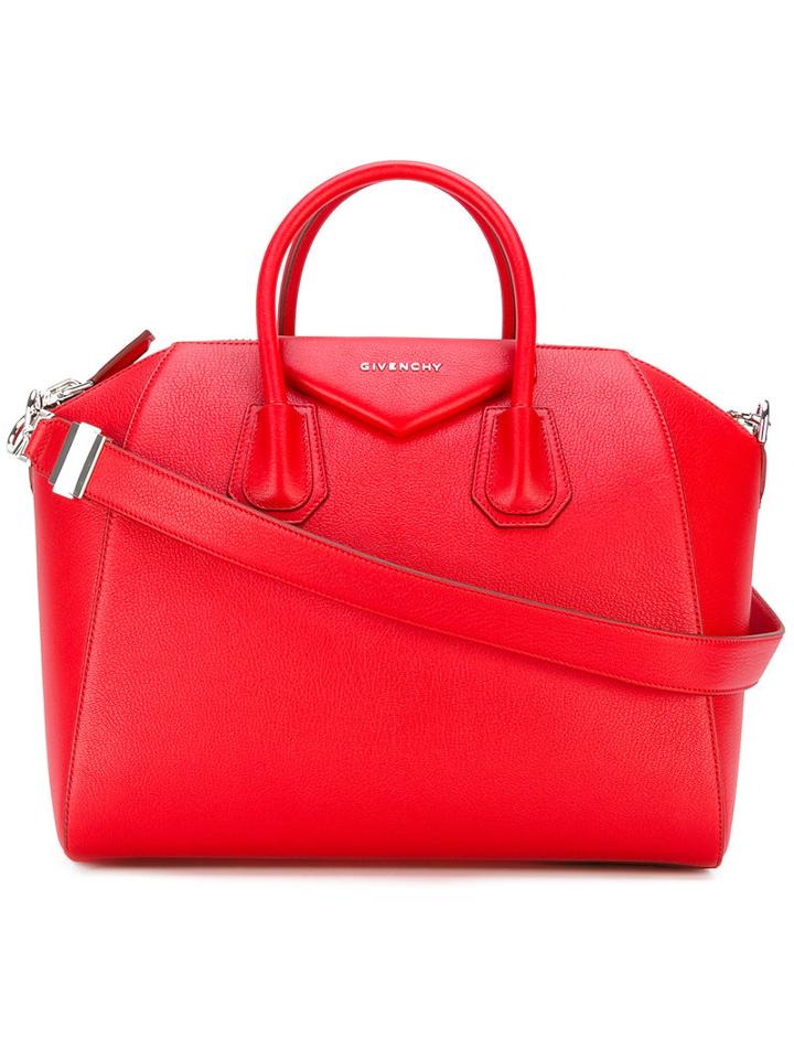 Givenchy Medium Antigona Tote Bag, Women's, Red, Goat Skin