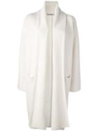 Vince Long Knitted Cardigan, Women's, Size: Medium, White, Wool/yak