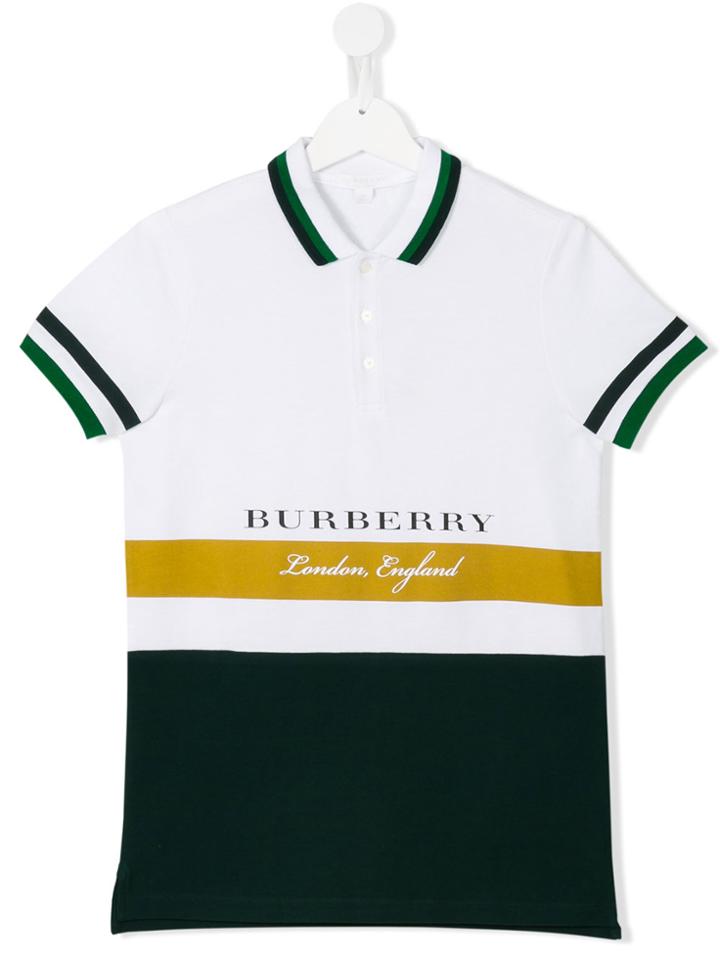 Burberry Kids Striped Polo Shirt - Multicolour