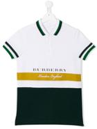 Burberry Kids Striped Polo Shirt - Multicolour