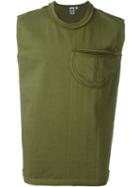 Telfar Patch Pocket Logo Tank, Men's, Size: Medium, Green, Cotton