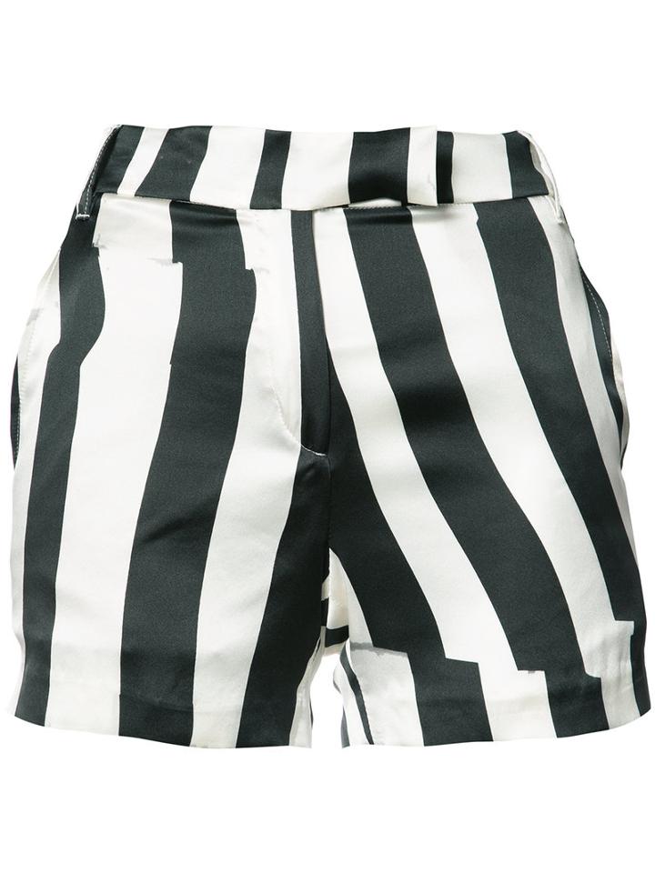 Ann Demeulemeester Striped Shorts, Women's, Size: 36, Black, Cotton/rayon/silk/spandex/elastane