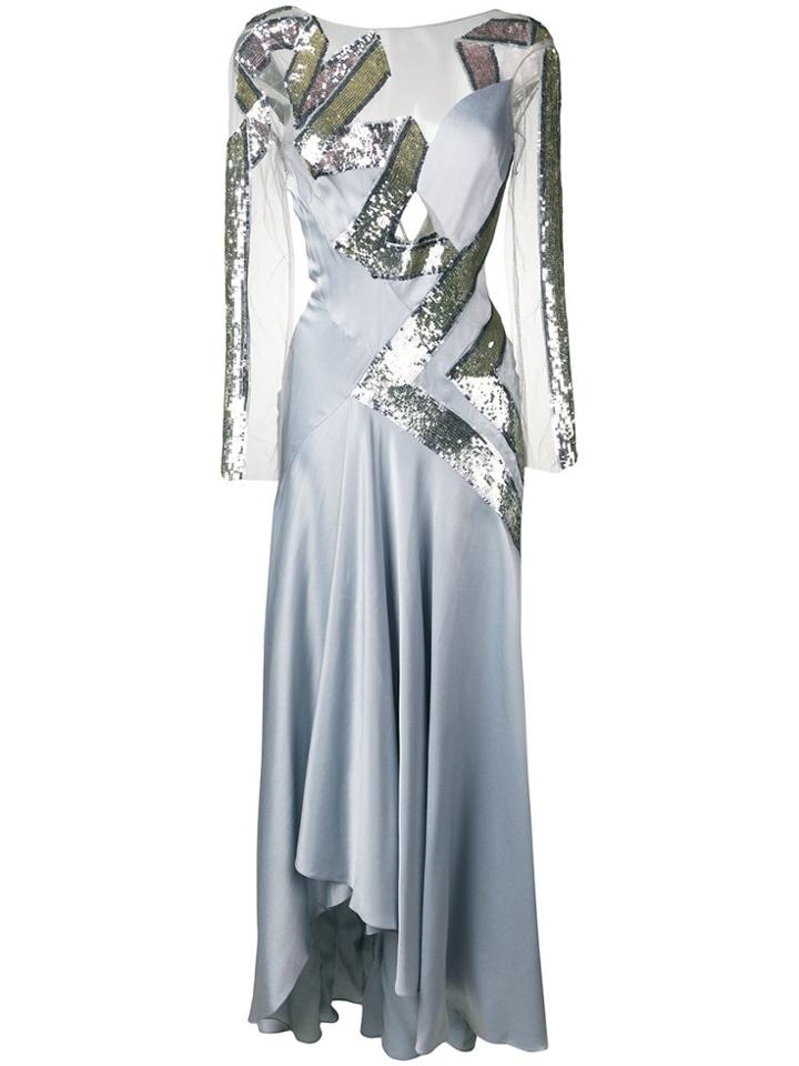 Temperley London Insignia Sequin Dress - Blue