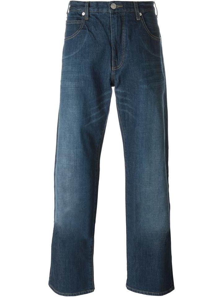 Armani Jeans Straight Leg Jeans, Men's, Size: 31, Blue, Cotton/spandex/elastane