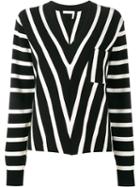 Chloé Striped Jumper, Women's, Size: Medium, Black, Cotton