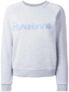 Maison Kitsuné 'parisienne' Print Sweatshirt, Women's, Size: Xs, Grey, Cotton