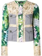 Dolce & Gabbana - Hydrangea Print Brocade Jacket - Women - Silk/cotton/polyamide/viscose - 46, Silk/cotton/polyamide/viscose
