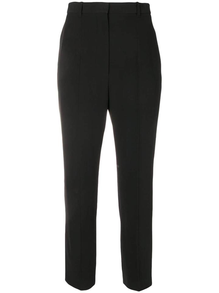 Alexander Mcqueen Cropped High-waisted Trousers - Black