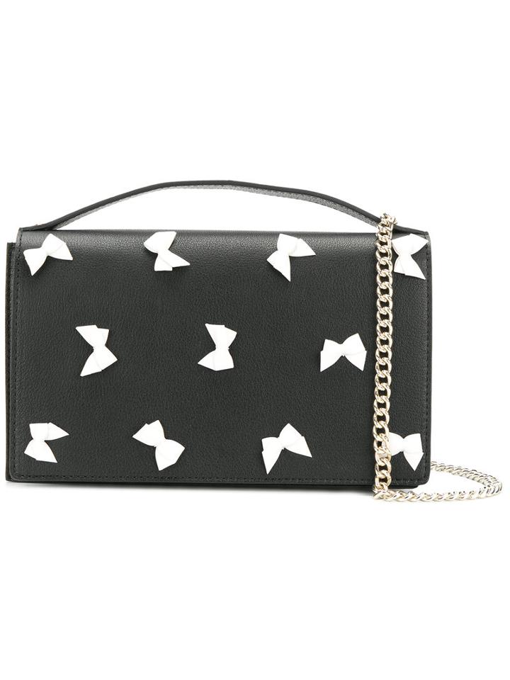 Boutique Moschino - Bow Cross Body Bag - Women - Calf Leather/metal - One Size, Black, Calf Leather/metal