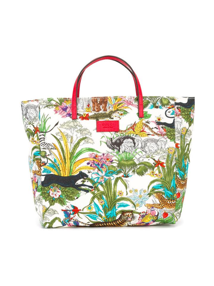 Gucci Kids Tropical Print Tote, Girl's, White