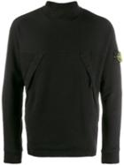 Stone Island Logo Roll Neck Jumper - Black