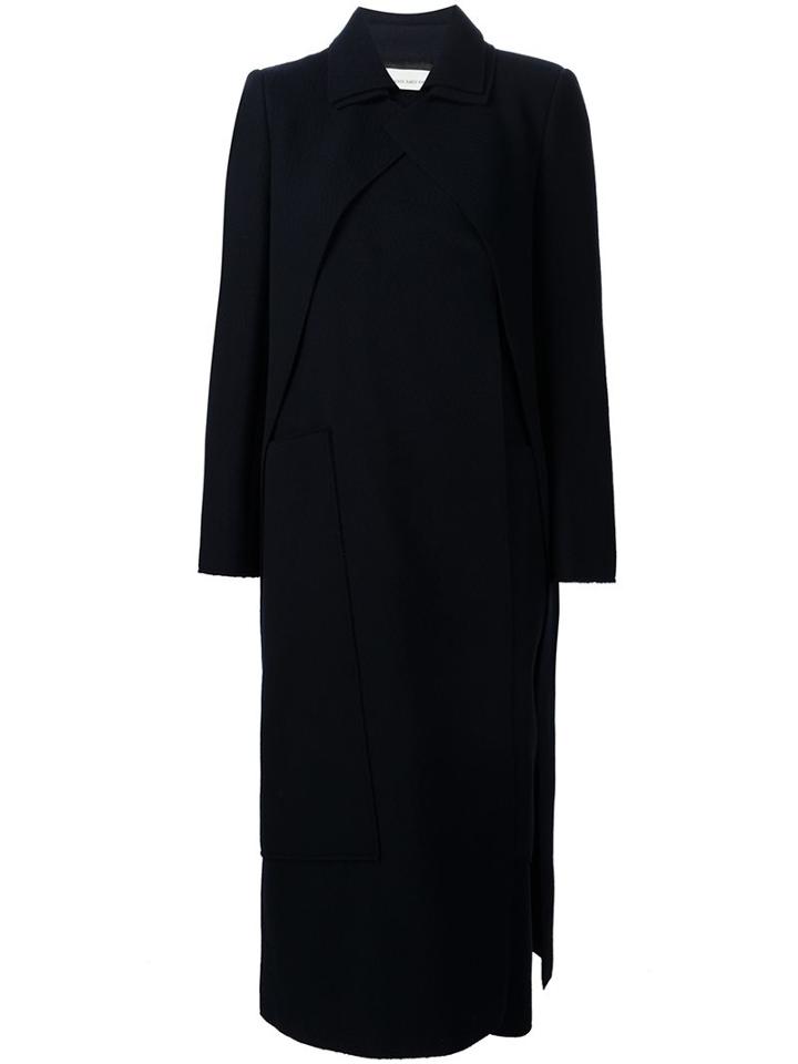 Maison Rabih Kayrouz Long Layered Coat, Women's, Size: 36, Black, Wool