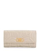 Salvatore Ferragamo Flap Logo Wallet - Neutrals