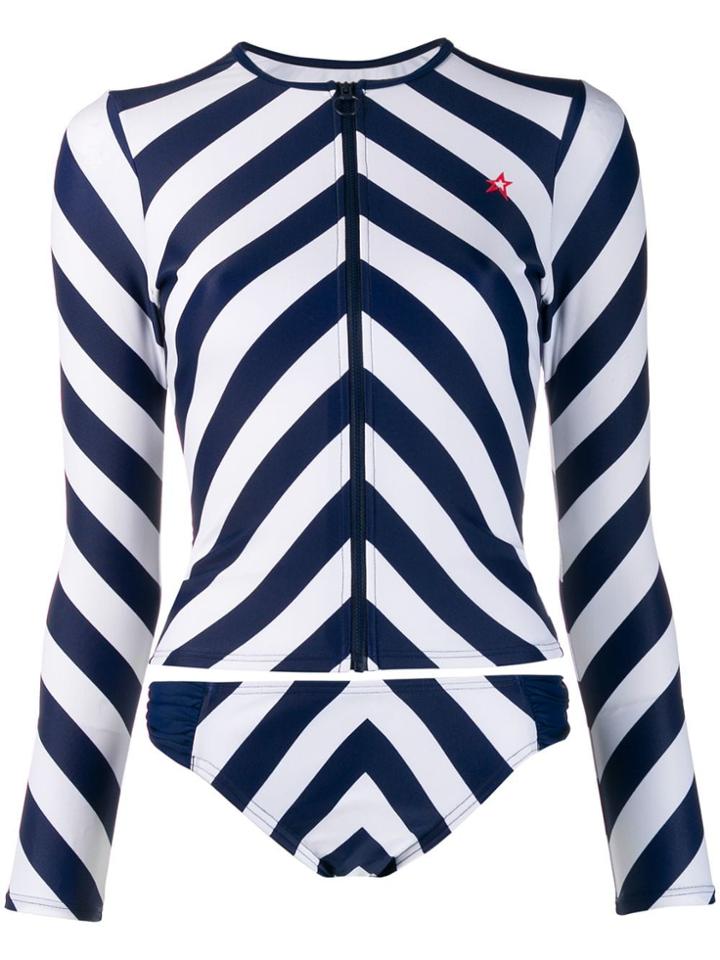 Perfect Moment Chevron Print Rash Guard - Blue