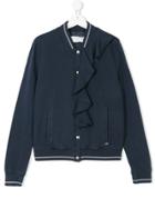 John Galliano Kids Teen Ruffle Detail Bomber Jacket - Blue