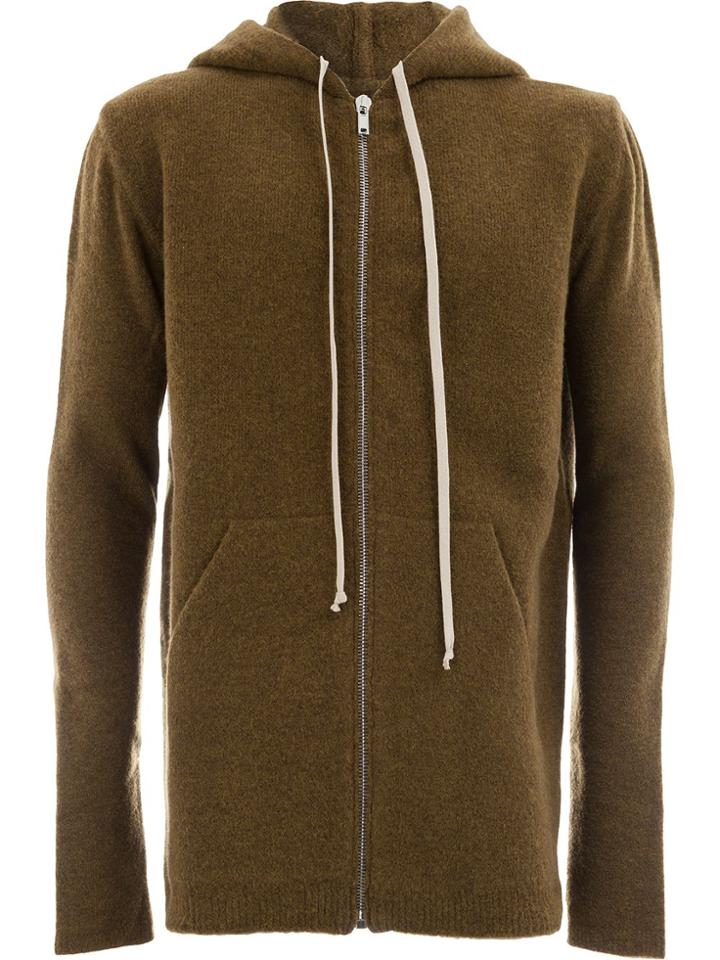 Rick Owens Zip Front Hoodie - Green