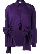 Delpozo Double Bow Shirt, Women's, Size: 34, Pink/purple, Cotton