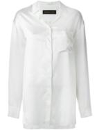 Alexandre Vauthier Silk Satin Shirt, Women's, Size: 34, White, Silk