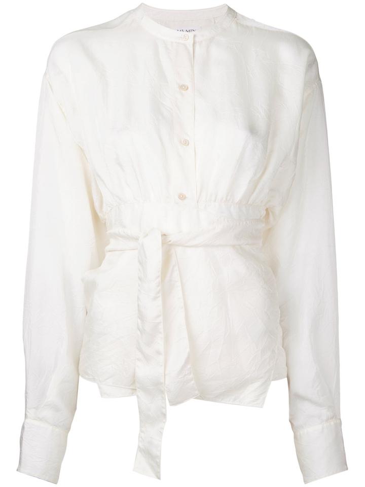 Ms Min - Tie Fastening Blouse - Women - Cupro - 4, White, Cupro