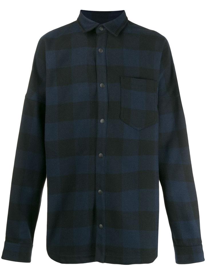 Palm Angels Oversized Plaid Shirt - Black