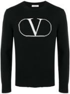 Valentino Intarsia Logo Sweater - Black