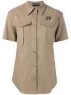 Rochas Shortsleeved Shirt, Women's, Size: 40, Brown, Cotton/spandex/elastane