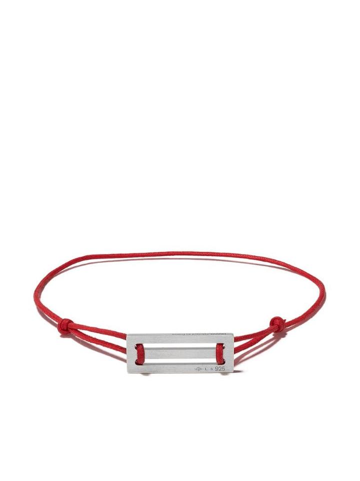 Le Gramme 25/10g Cord Bracelet - Silver/red
