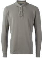 Eleventy Long-sleeve Polo Shirt, Men's, Size: Medium, Grey, Cotton