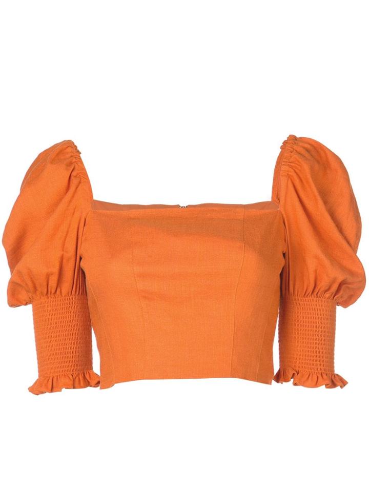 Nicholas Cropped Bustier Top - Orange