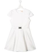 Elisabetta Franchi La Mia Bambina Flared Midi Dress - White