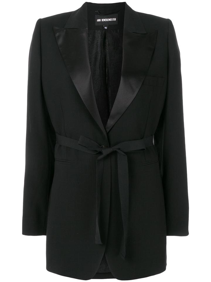 Ann Demeulemeester Belted Single-breasted Blazer - Black