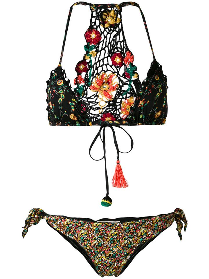 Anjuna - Ditsy Floral Mismatched Bikini - Women - Polyamide/spandex/elastane - S, Black, Polyamide/spandex/elastane