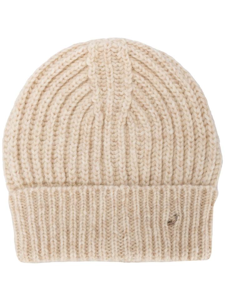 Jacob Cohen Ribbed Beanie - Neutrals