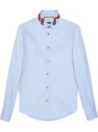 Gucci - Oxford Duke Shirt With Snake - Men - Cotton - 15 1/2, Blue, Cotton