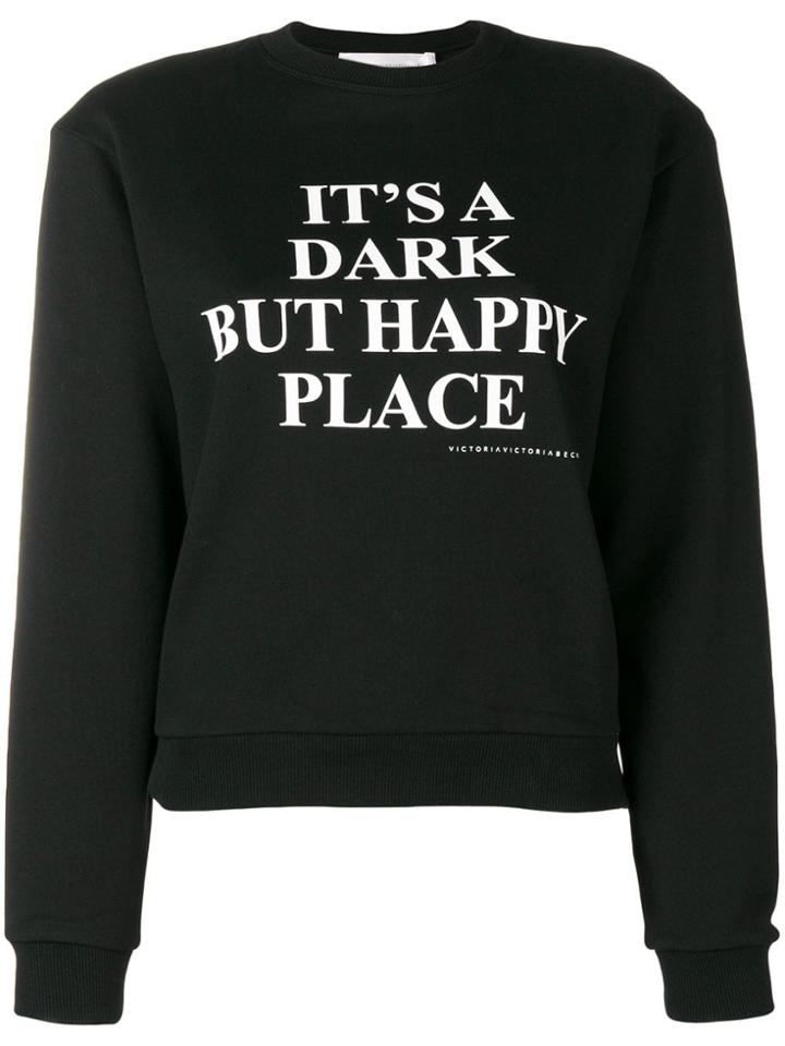 Victoria Victoria Beckham Slogan Print Sweatshirt - Black