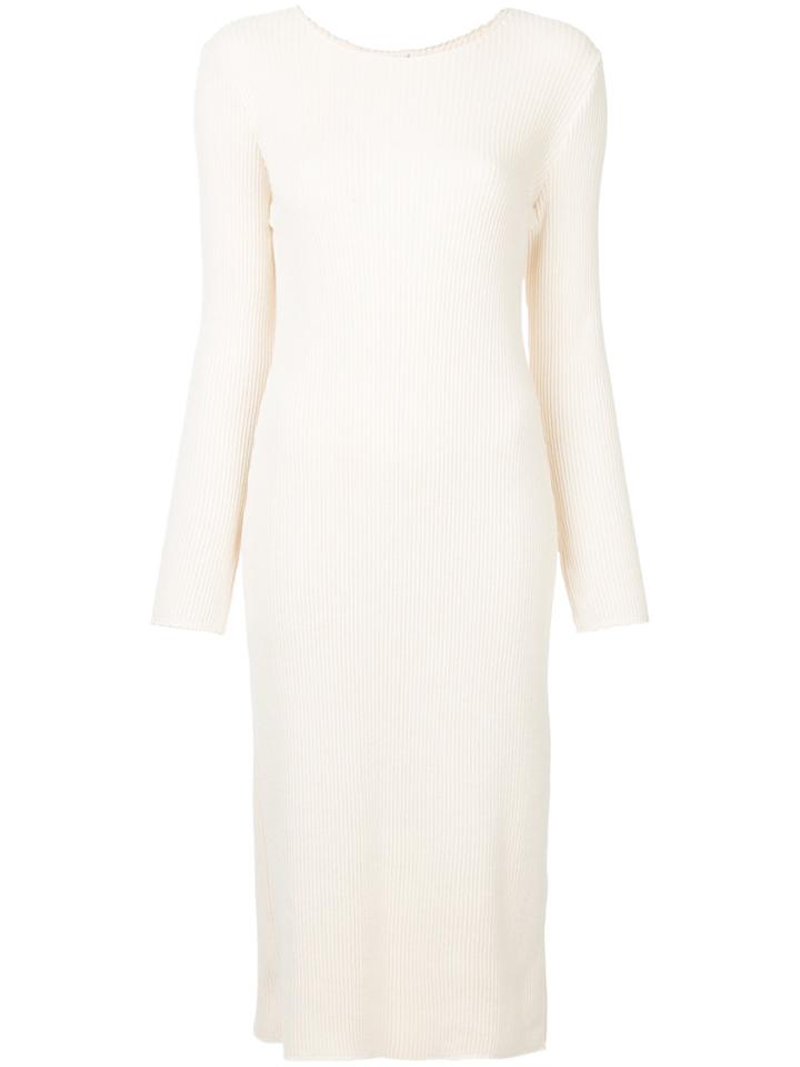 H Beauty & Youth Ribbed Midi Dress - White