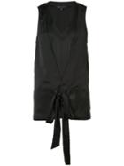 Barbara Bui - Tie Front Tank - Women - Polyester - 40, Black, Polyester