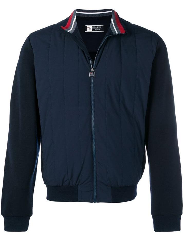 Z Zegna Techmerino&trade; Quilted Bomber Jacket - Blue