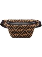 Fendi Shearling Logo Belt Bag - Nude & Neutrals