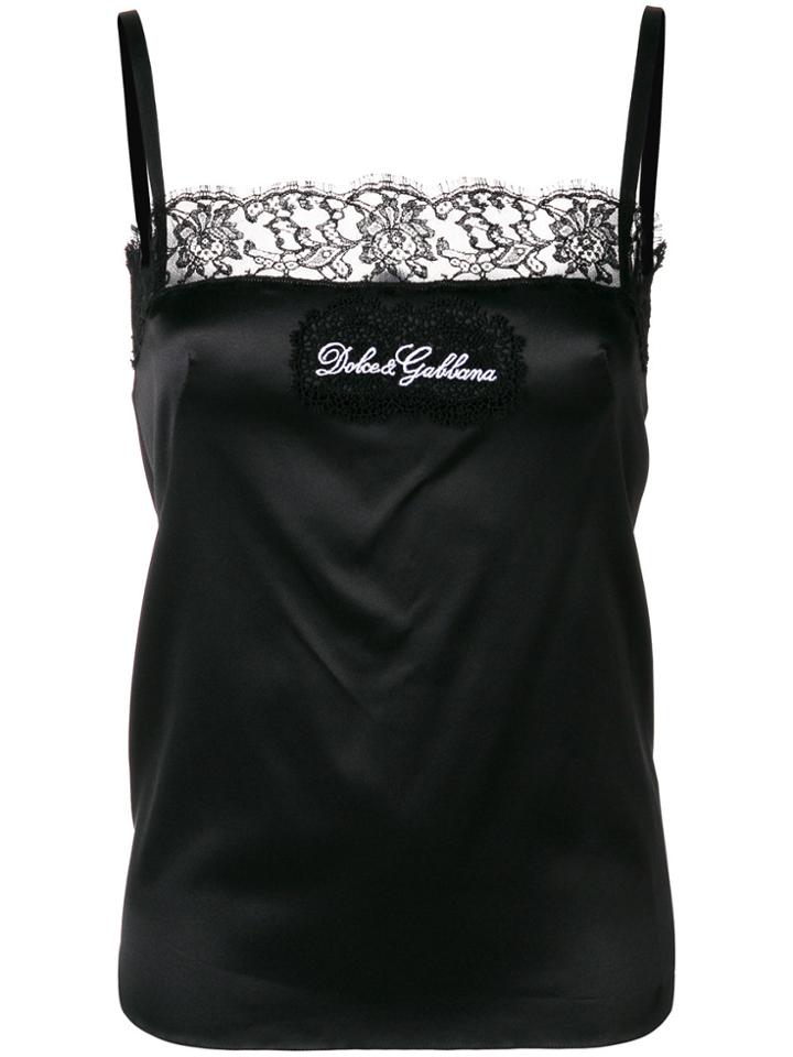 Dolce & Gabbana Lace Trim Vest - Black
